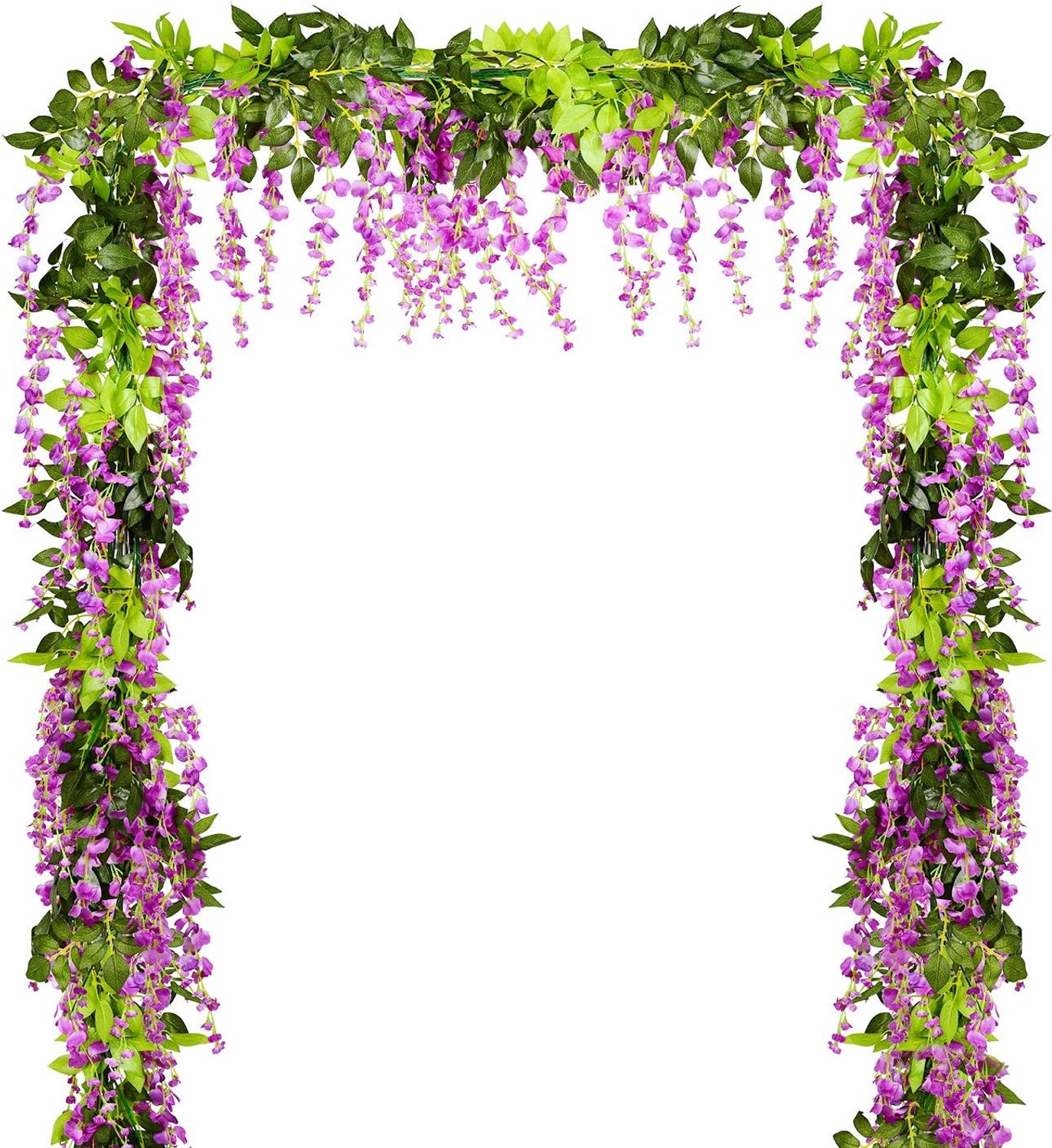 SnelShoppen - Set van 4 Wisteria Bloemen Garlands 2m - Kunstmatige Silk Bloemen voor Bruiloft, Tuin, Buiten, Feestdecoratie - Realistische Imitatie Wi