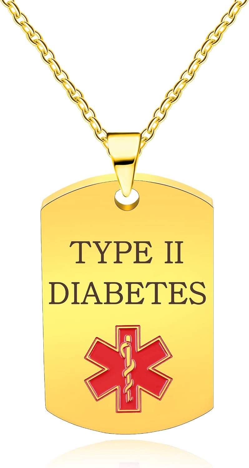 Medical Alarm ID Necklace, Stainless Steel Personalized ID & QR Tag For Seniors, Women, Men YA5217 - ShopVlot