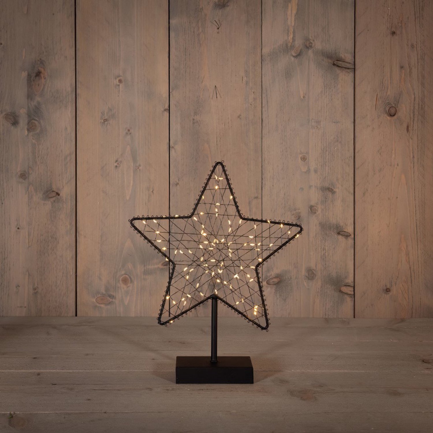 Ster op voet metaal classic warm 85 LED 28x34,5 cm Anna's Collection