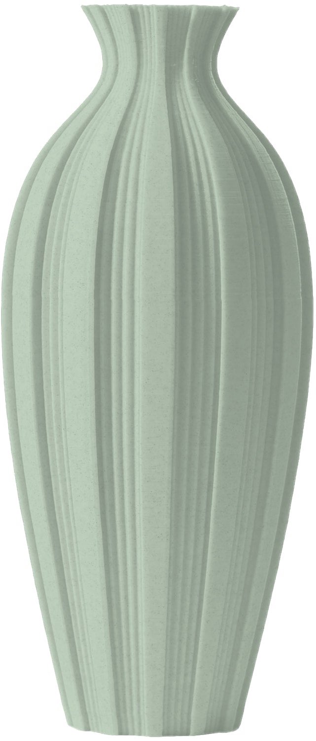 Layvo SOREN Vaas - Salie - D11 x H25 cm - droogbloemen vaas - japandi - gerecycled plastic