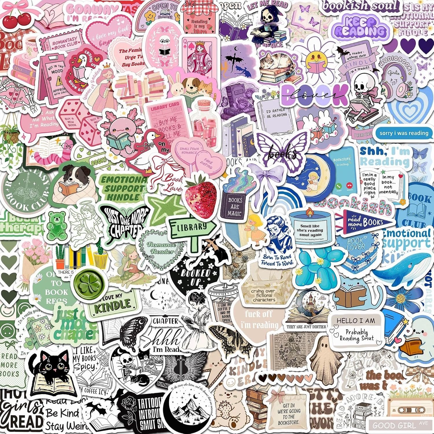 130PCS Stickers voor Boeken, Lezen en Creatieve Projecten - Perfect voor Laptop, E-Reader, Waterflessen en Scrapbooks