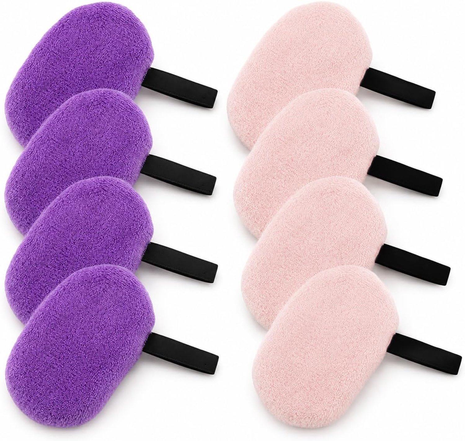 SnelShoppen - 8 Stuks Wasbare Make-Uppads, Herbruikbare Wattenschijfjes in Lavendel, Grijsgroen, Roze en Bruin - Zachte Reinigingspads voor Gezichtsve