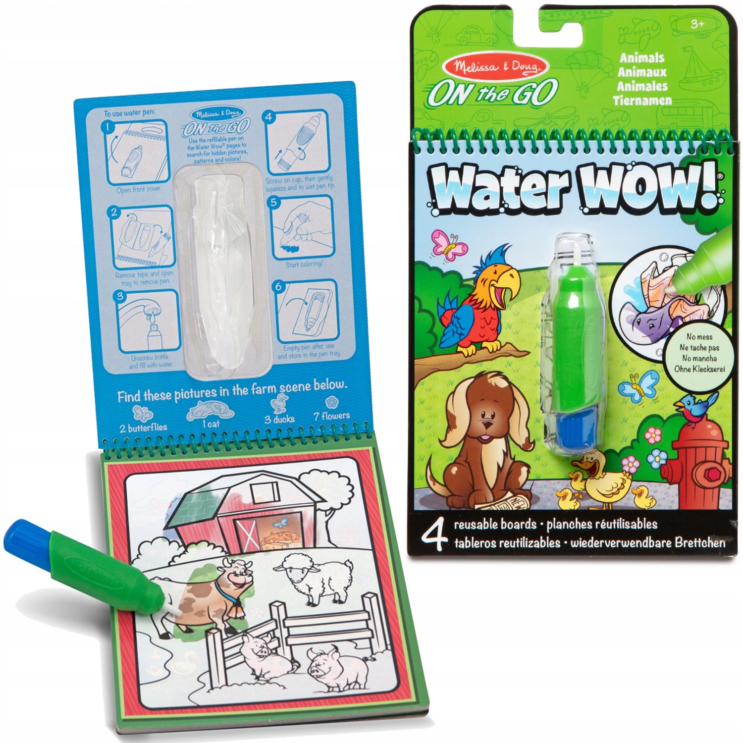 Melissa & Doug – Water WOW! Waterkleurboek – Dieren – Herbruikbaar — afbeelding 4