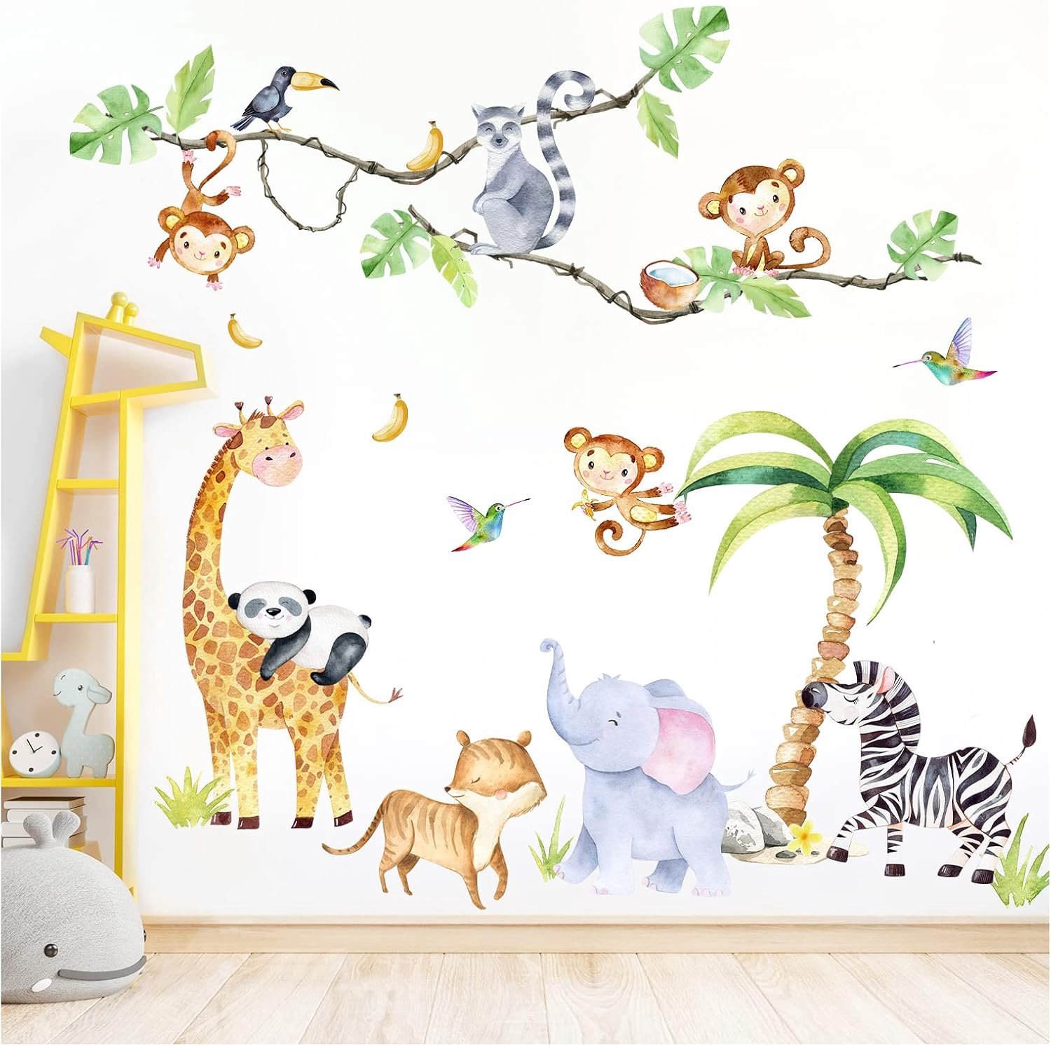 Grandora XXL Wall Sticker Set Safari Animals Wall Sticker Baby Children's Room DL769-4