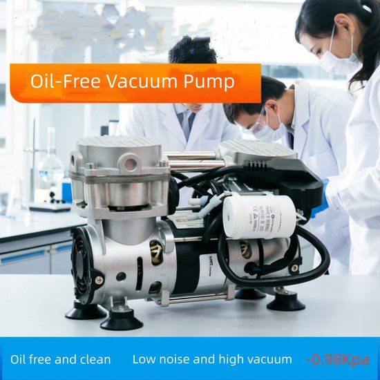 Vacuümpomp 650H - Olievrij Tweefasig - 220V Elektrisch - Geluidsarm - Laboratorium en Industrie - Luchtafzuigpomp — afbeelding 5