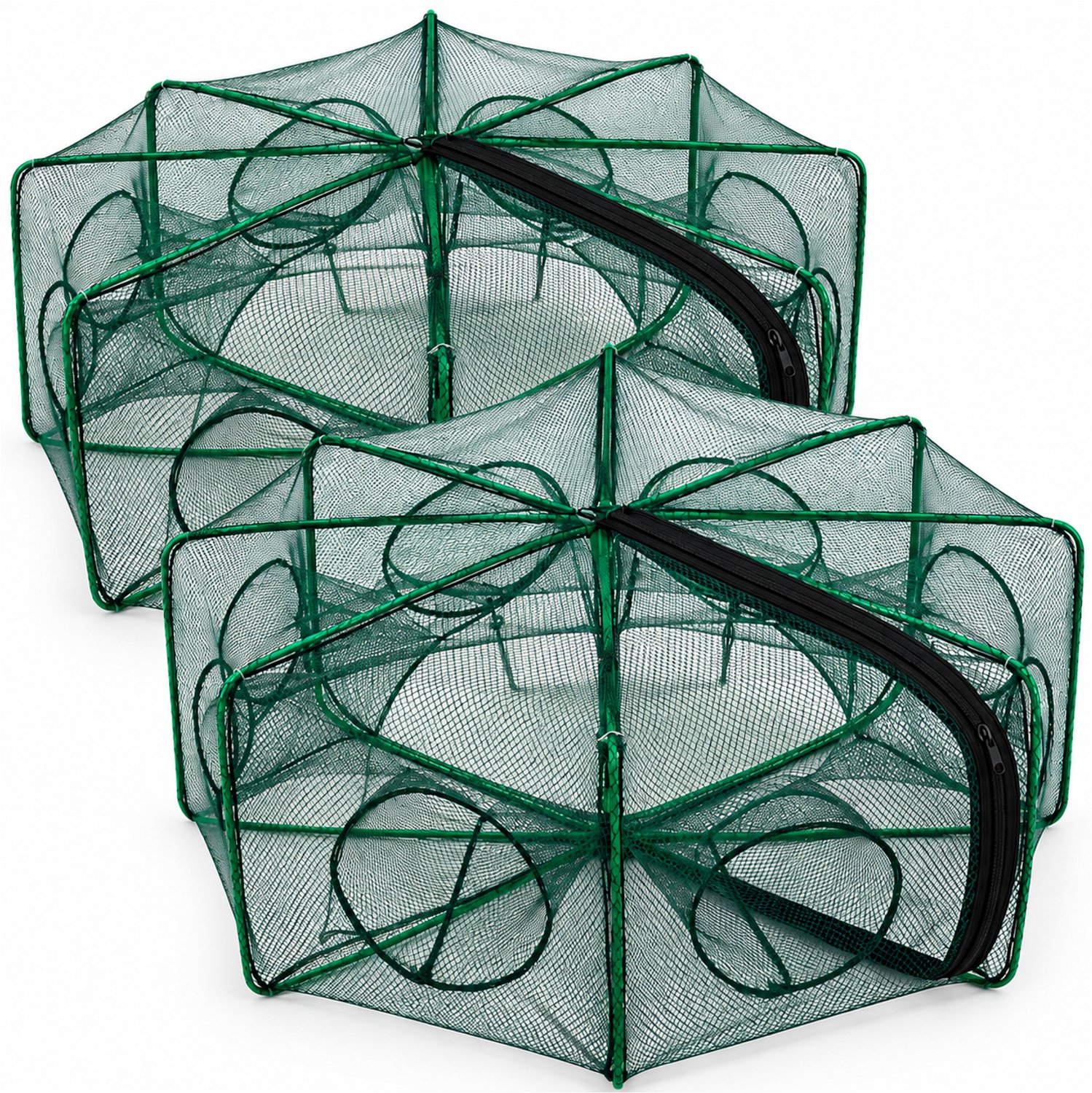 Eurocatch Rivierkreeft- en Krabbenfuiken – Opvouwbaar – Ø 70 cm – Set van 2