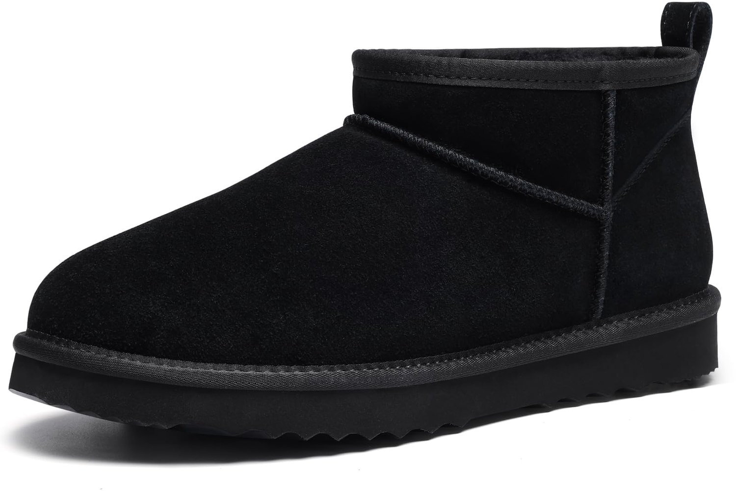 Olanly Dames Snowboots suède Boots Warme winterschoenen dames Antislip Dunne zool Verdikte voering van imitatiewol – 42 Geschikt voor voetlengte van 26.16cm Zwart