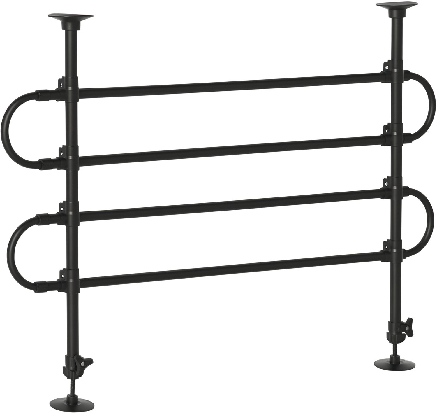 PawHut Pet Car Barrier-Stahl, Kunststoff-135 x 1,9 x 105 cm-Schwarz