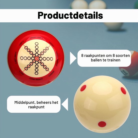 2st Biljarttraining Keu Bal, Zwembad Training Ballen Biljart Oefen Accessoires Biljart Training Pooltafel Training Red Dot Keu Bal Biljart Keu Bal voor Spellen Sport Biljarttafel — afbeelding 5