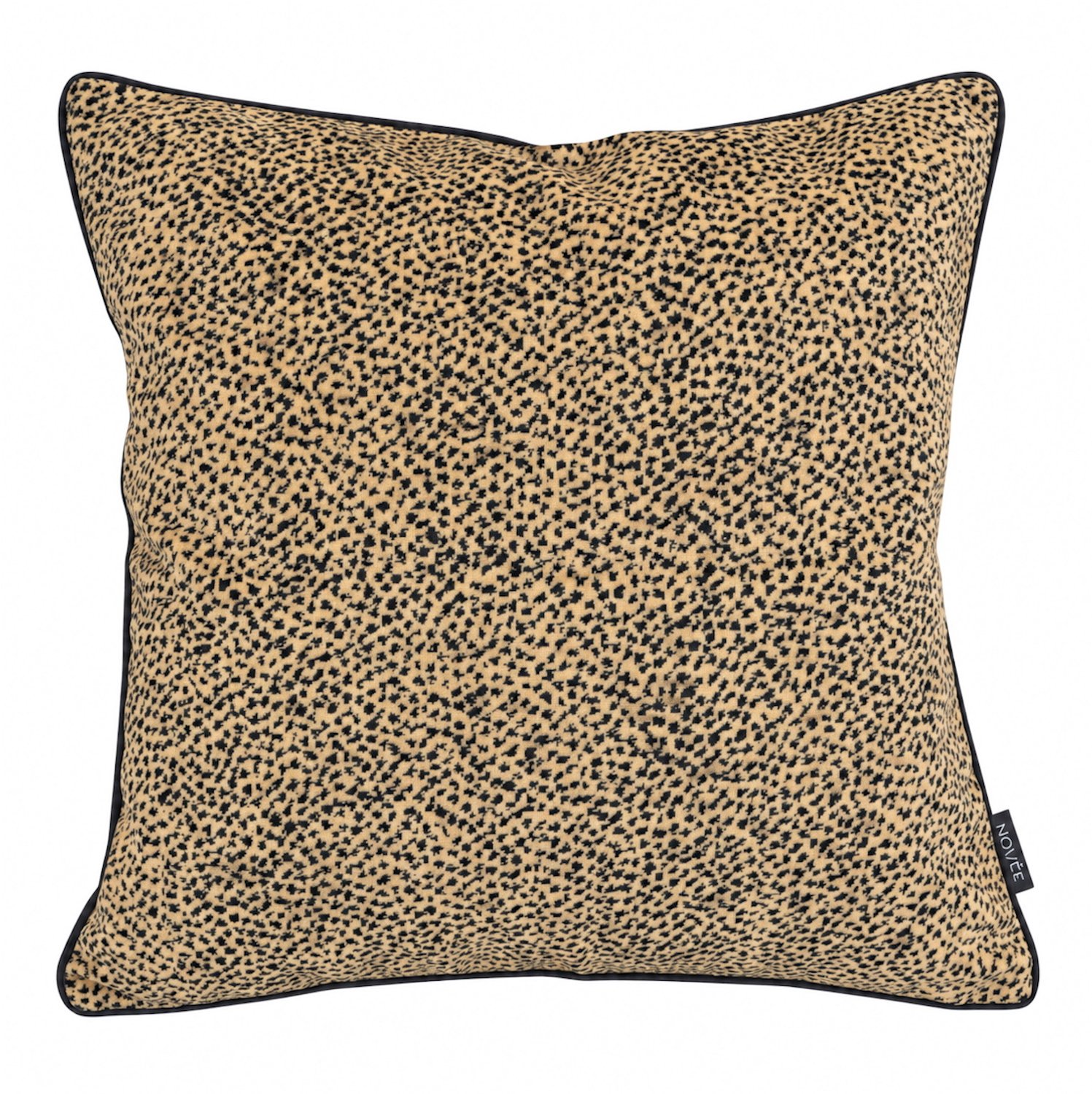 NOVÉE Safari Muse Kussenhoes | 45x45 cm | Velvet/Polyester zwart beige