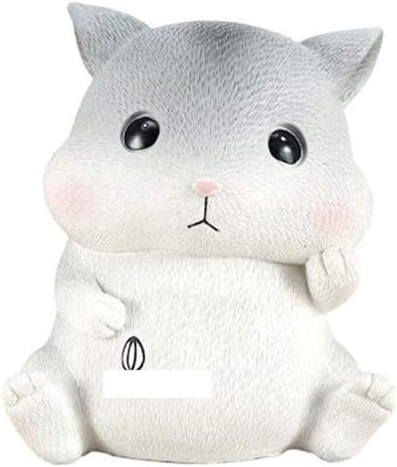 Hamsterspaarpot - Spaarbank in de vorm van een hamster - Leren sparen - Vlakke, stabiele bodem - 15x15x13.8cm - Geel