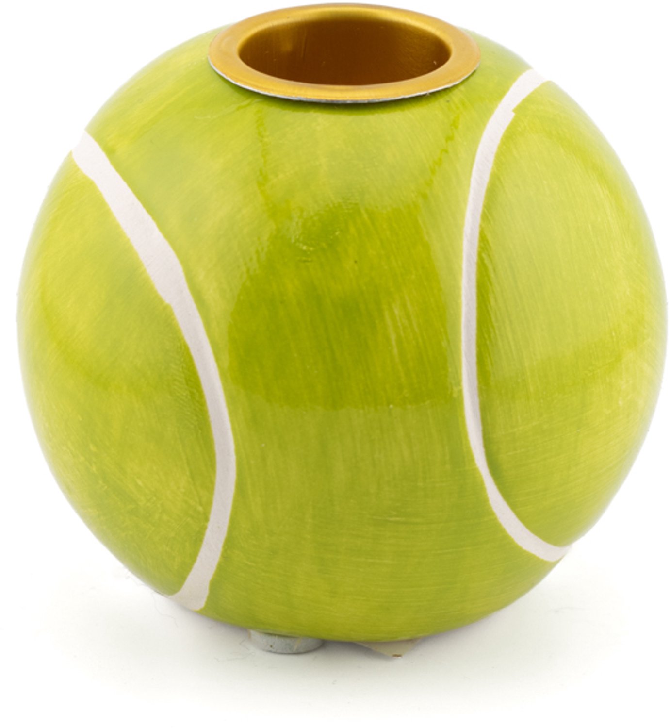 Aardewerk kaarsenstandaard tennisbal