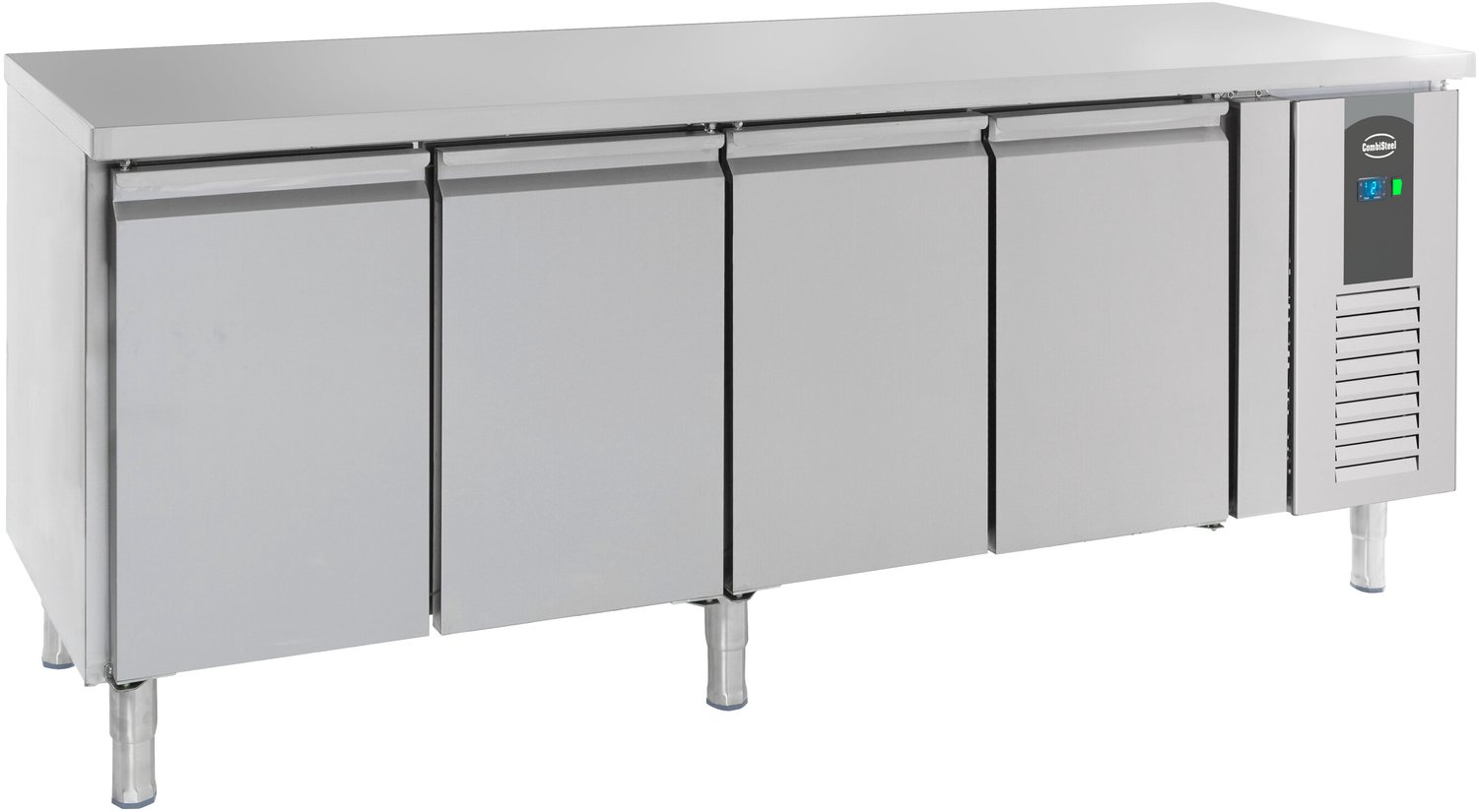 Combisteel Koelwerkbank - 4 Deuren - 600mm diep - Standard Line - Geforceerd - Combisteel - 7450.0114 - Horeca & Professioneel Grijs