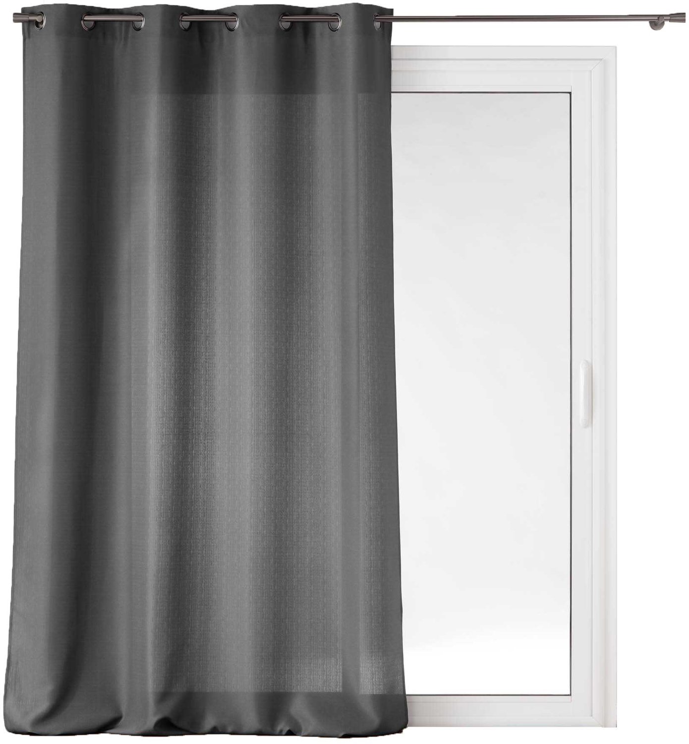 Douceur d'intérieur - Gordijn met ogen 140 x 260 cm SOLINE - zwart