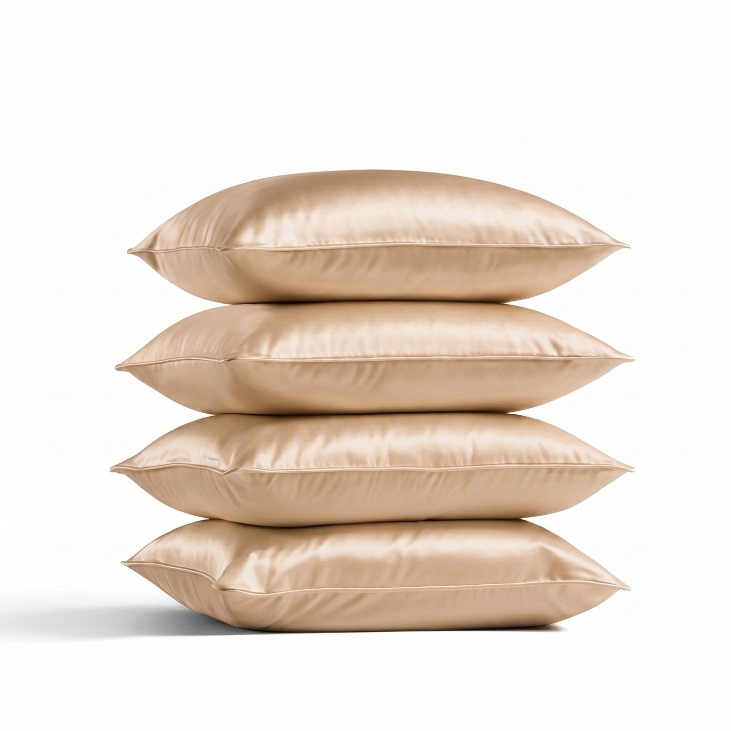 Silk Heaven 4x Zijden Kussensloop 50x70cm Donker Champagne Ritssluiting 22 Momme - Kussensloop set - Luxe Silk Kussensloop 100% moerbei zijde - Zijde kussensloop - Silk Heaven - 50x70cm / Ritssluiting