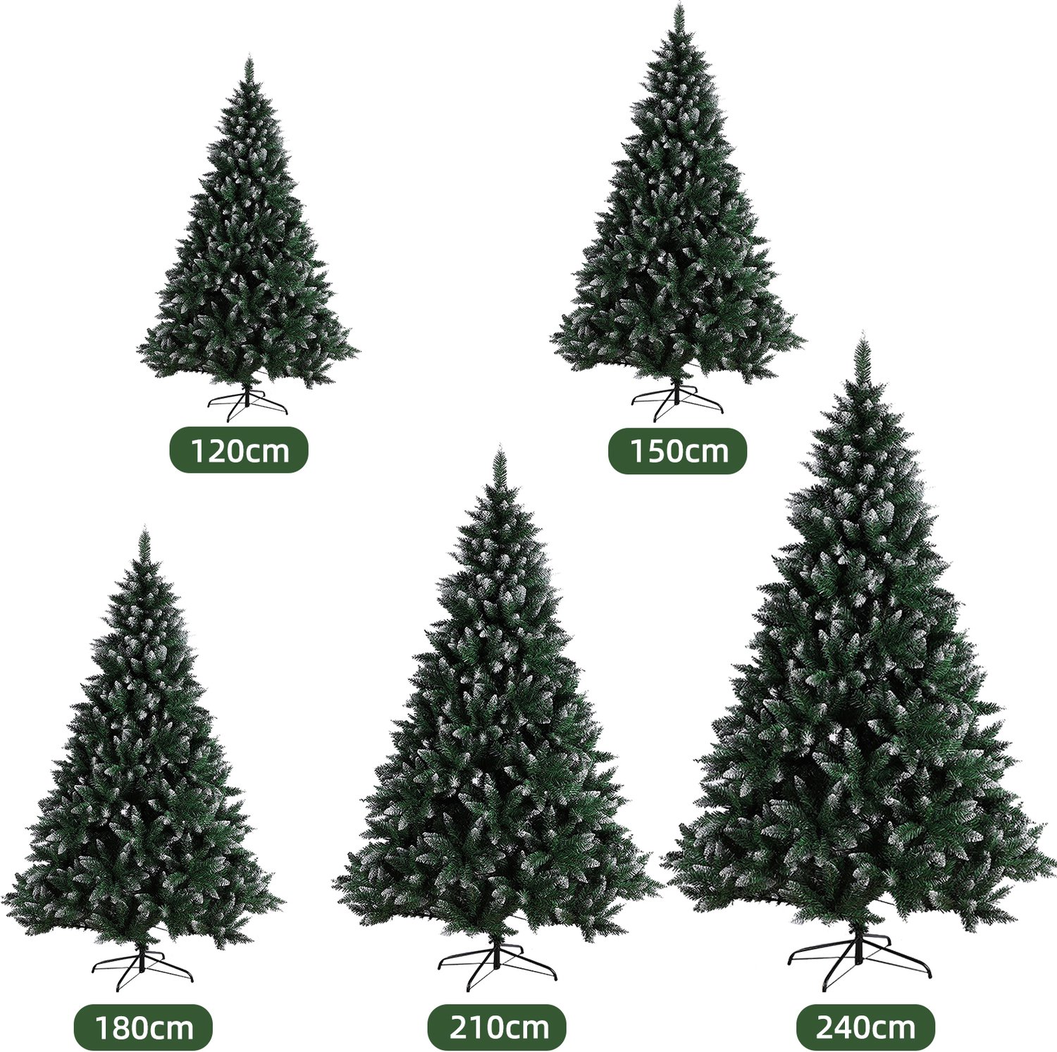 PIPIPOXER Kunstkerstboom met sneeuw - 210cm - kerstboom-Realistische Kunststof Kerstboom - als kerstversiering - 1100 takken – foto 2