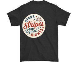 Patriottisch 4th of July Shirt – STARS Stripes AND Equal RIGHTS – Feestelijke Outfit – Unisex T-Shirt voor Dames & Heren – Origineel Cadeau