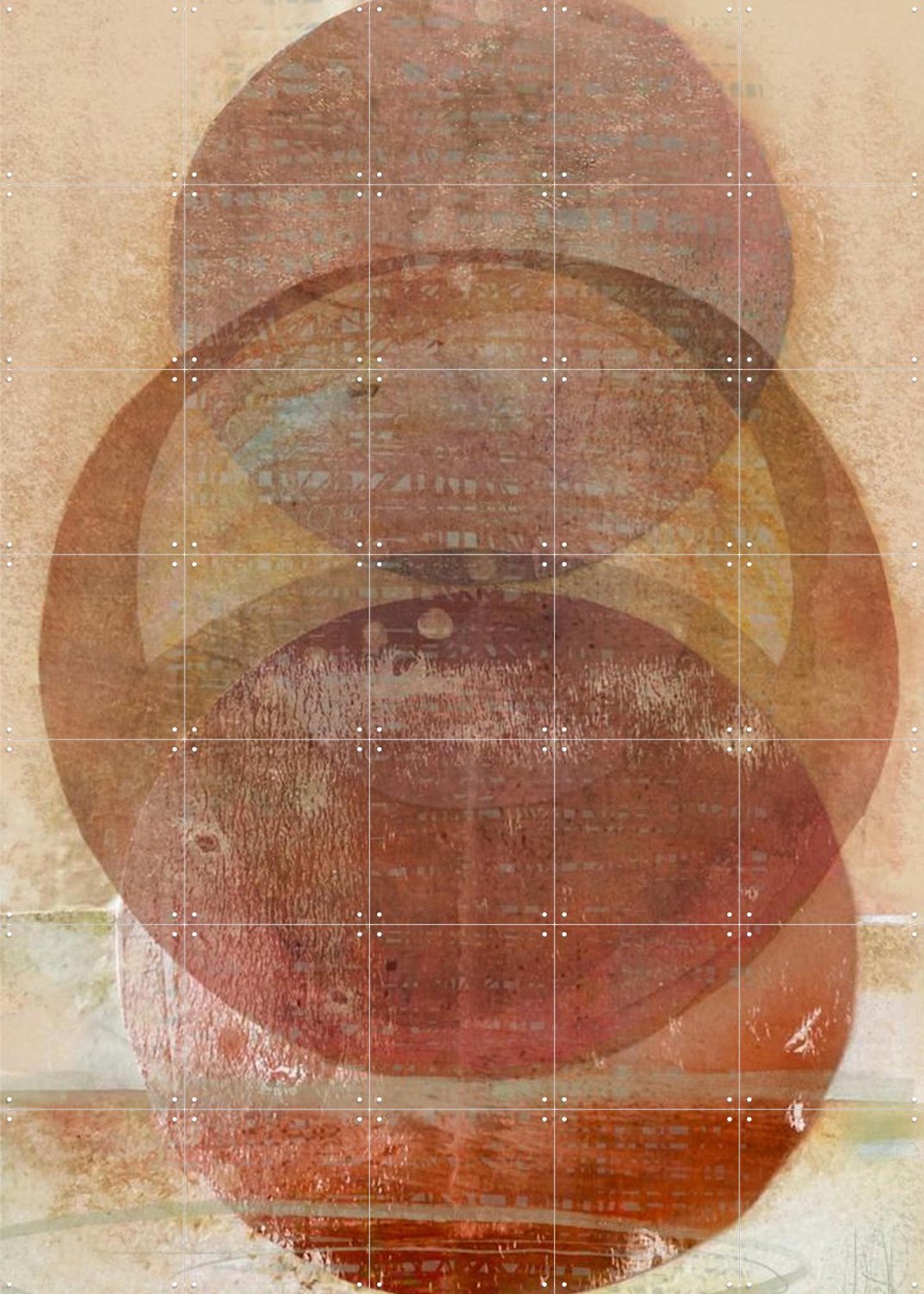 IXXI Inner Circle, RAR Kramer - 100 x 140 cm - Grote wanddecoratie en posters - Abstract, Gang, Eetkamer, Studeerkamer, Woonkamer Bruin