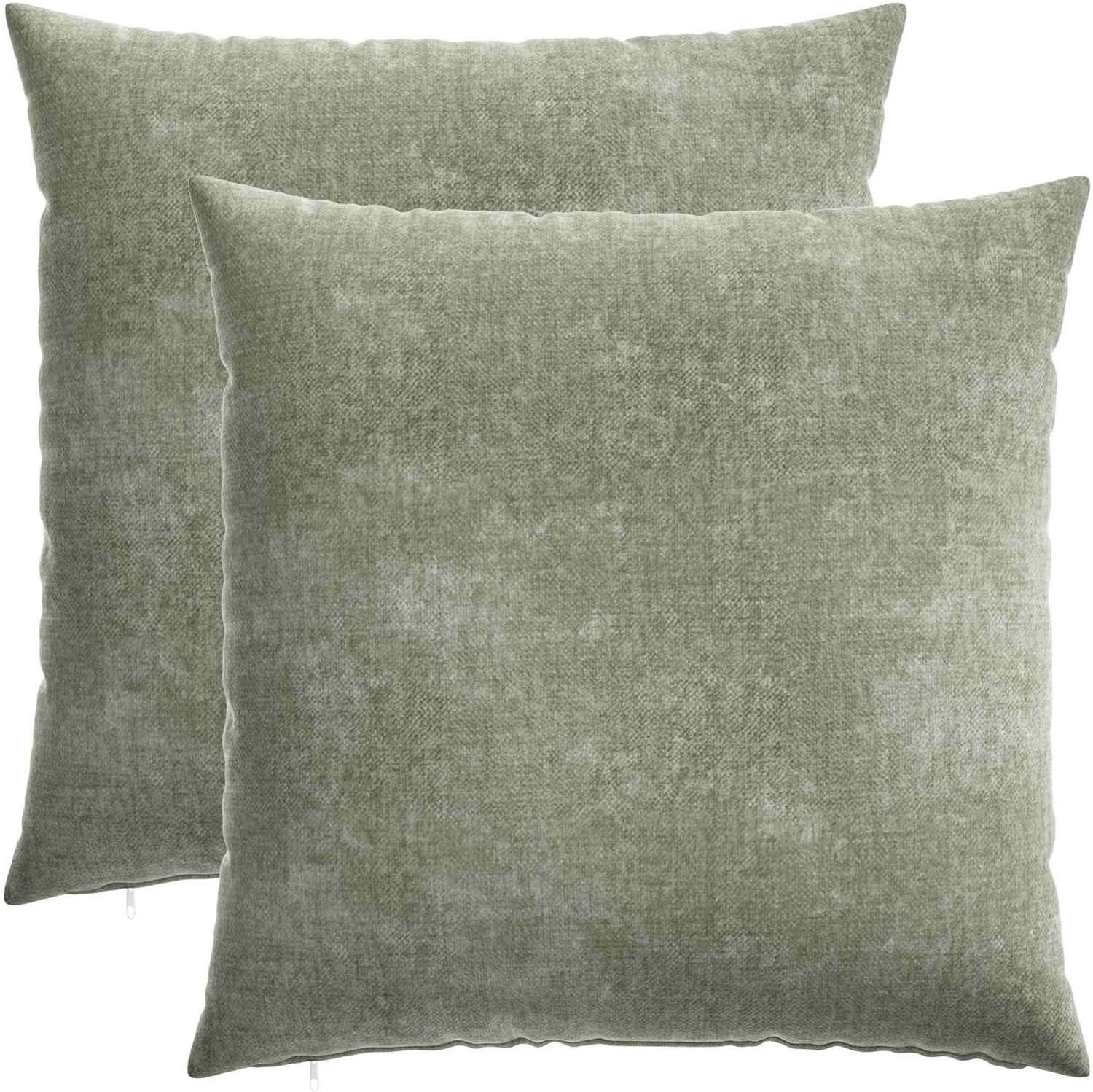vidaXL Dekenkussen - 2 - st - HEERLEN - Groen - 65 - x - 65 - cm - Chenille - Stof