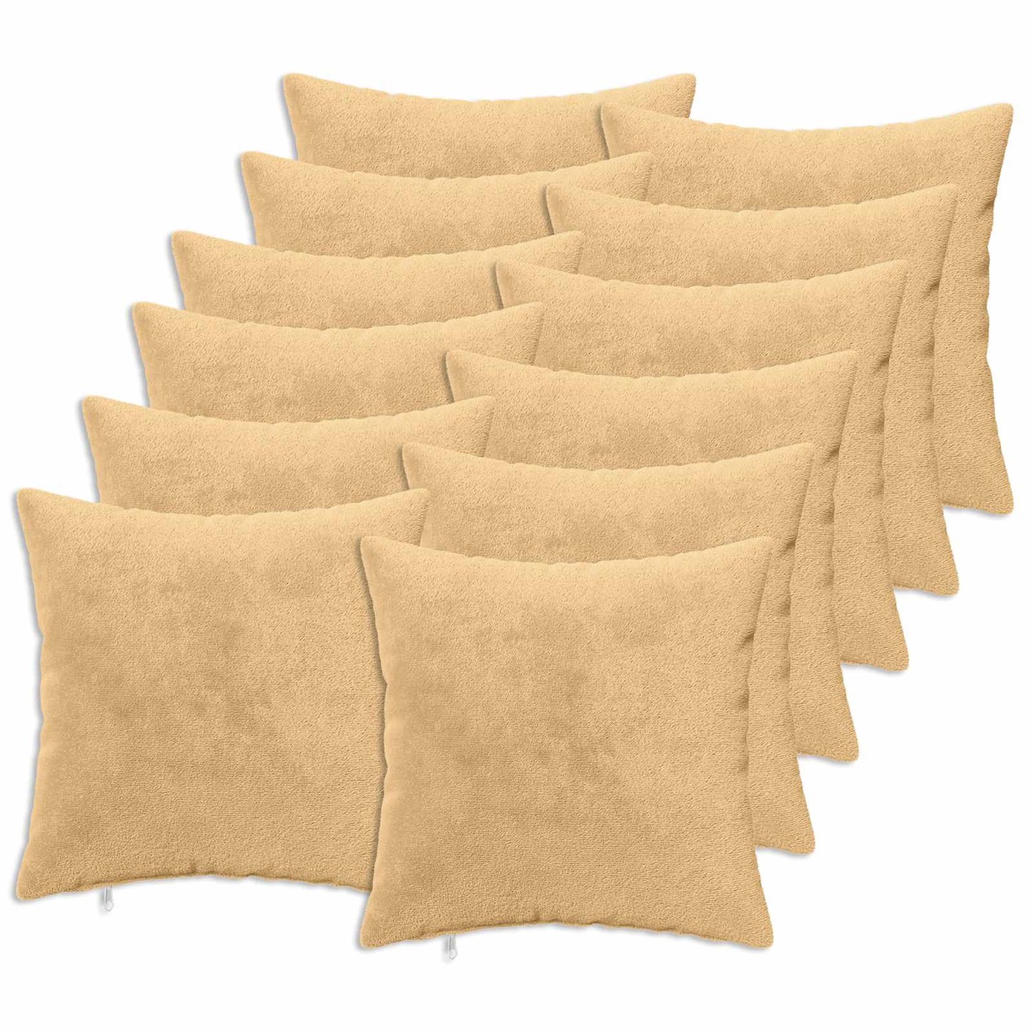 vidaXL Dekenkussen - 12 - st - HEERLEN - Taupe - 40 - x - 40 - cm - Flanel