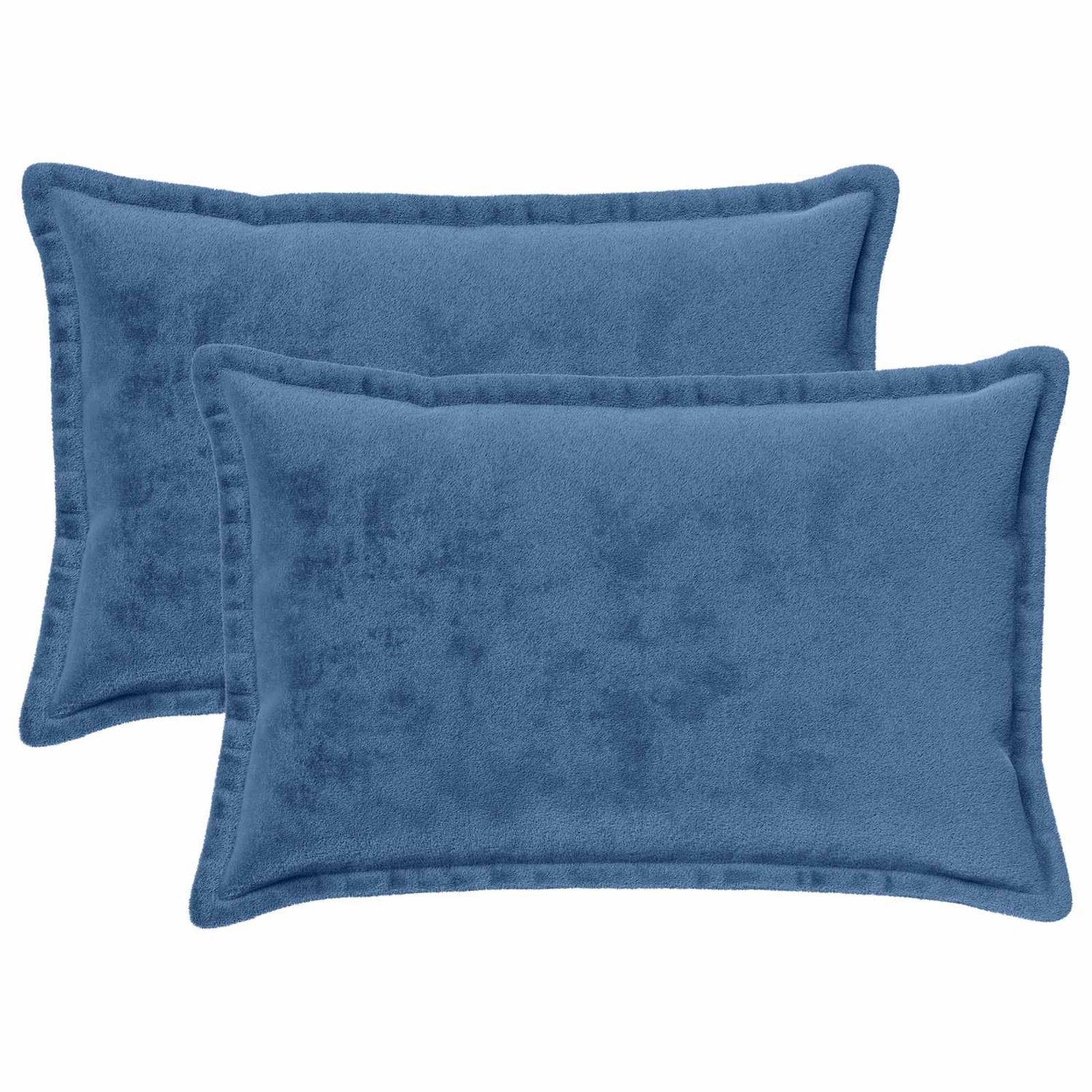 vidaXL Dekenkussen - 2 - st - HOUTEN - Lichtblauw - 40 - x - 60 - cm - Flanel