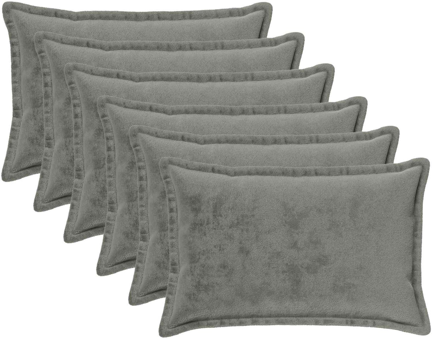 vidaXL Dekenkussen - 6 - st - HOUTEN - Donkergrijs - 40 - x - 60 - cm - Flanel