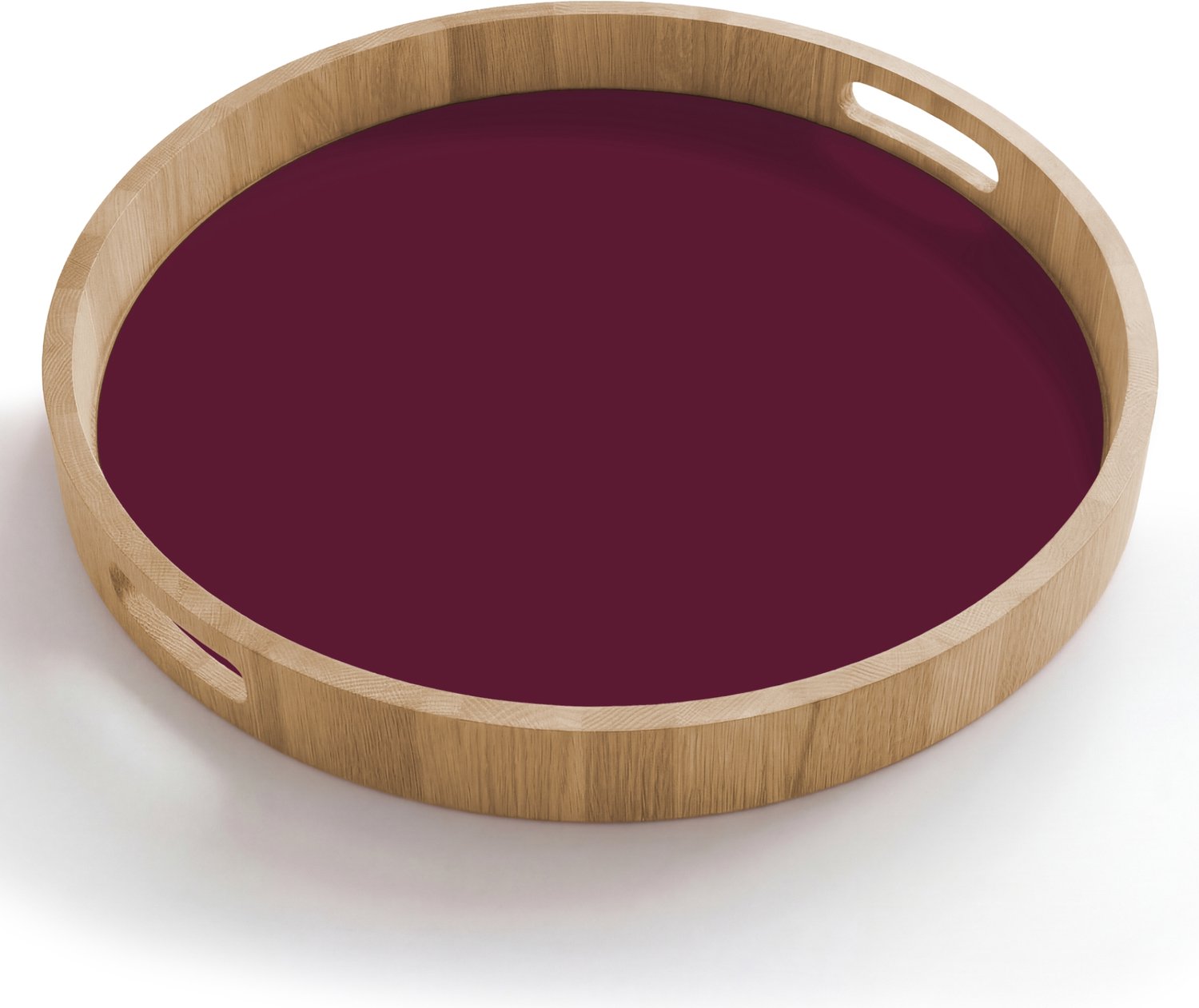 Dienblad rond 50x50 cm - Schootdienblad hout - Deep - Plum - Paars - Borrelplank rechthoek - Plateau houten dienbladen