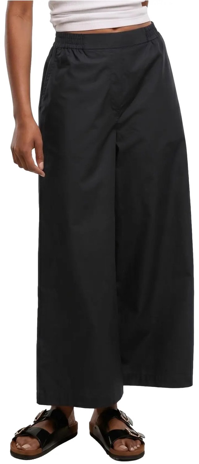 Dames popeline broek Urban Classics Zwart