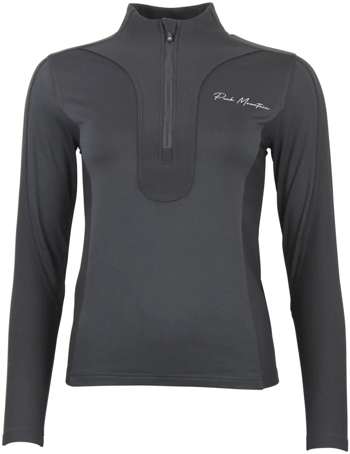 Dames met lange mouwen zip T-shirt Peak Mountain Aramis Zwart