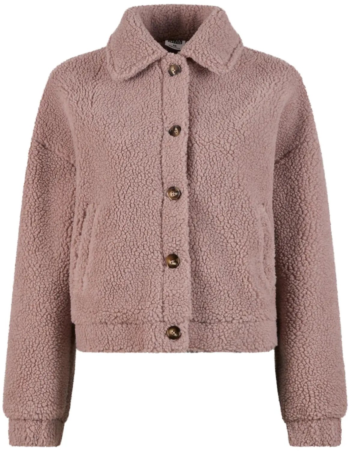 Urban Classics Short Sherpa Button Jacket XL Roze