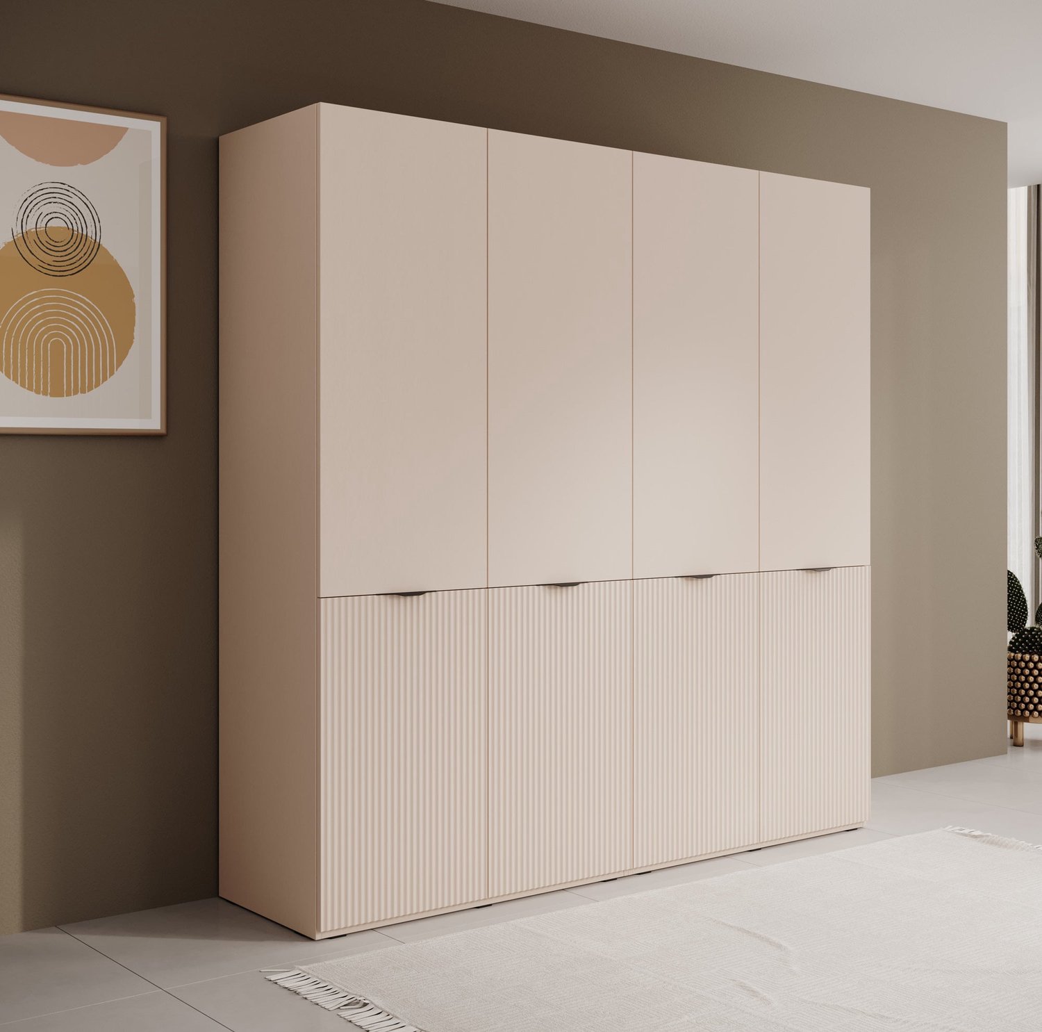 MEUBELLA Kledingkast Shelton - Beige - 202 cm