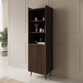 Meubella - Asty - Boekenkast - Donker eiken - 52x41x180 cm