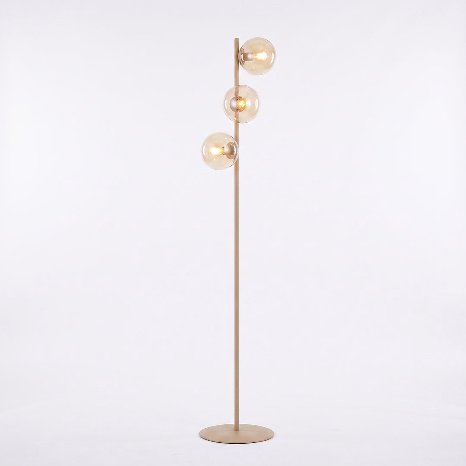 Emibig MAGNUS LP3 MOKKA AMBER - Moderne vloerlamp voor sfeervolle verlichting