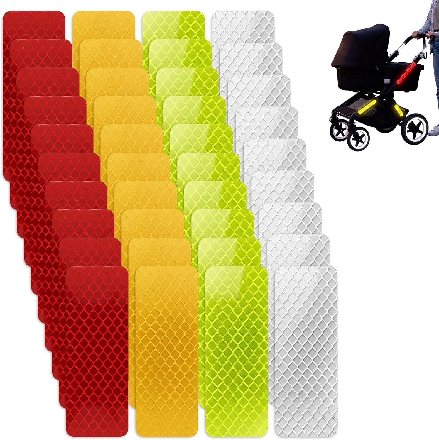Set van 40 Waterdichte Reflecterende Stickers voor Fiets, Motor en Rugzak - Veiligheidsstickers voor Kinderen, Huisdieren en Scooters