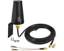 4G LTE Antenne Buiten SMA Mannelijk 5dBi Vaste Beugel Waterdicht Met Dual SMA-M Scheidingskabel Compatibel Met GSM 3G 4G LTE Mobiele Router Gateway Modem Track Camera
