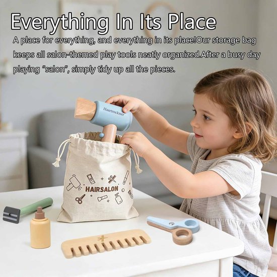 Kapperskoffer - Met Föhn - Talrijke Kappers- en Styling-accessoires - Speelgoed Voor Kinderen Vanaf 3 Jaar — afbeelding 3