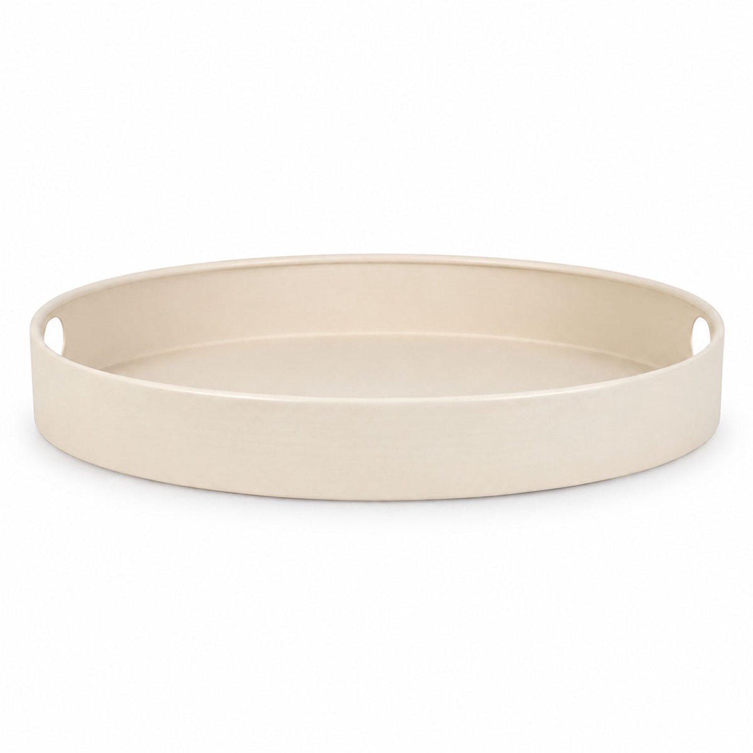 Matteus Japandi Handvat Dienblad Metaal - Crème - ⌀ 35 cm