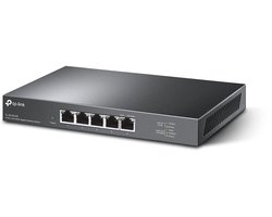 TL-SG105-M2 5× 2.5 Gigabit poorten Ethernet LAN switch (plug-and-play, metalen behuizing, QoS, IGMP-Snooping, ideaal voor 2.5G NAS, server, gaming-computer, WiFi 6 AP, 4K-video), zwart