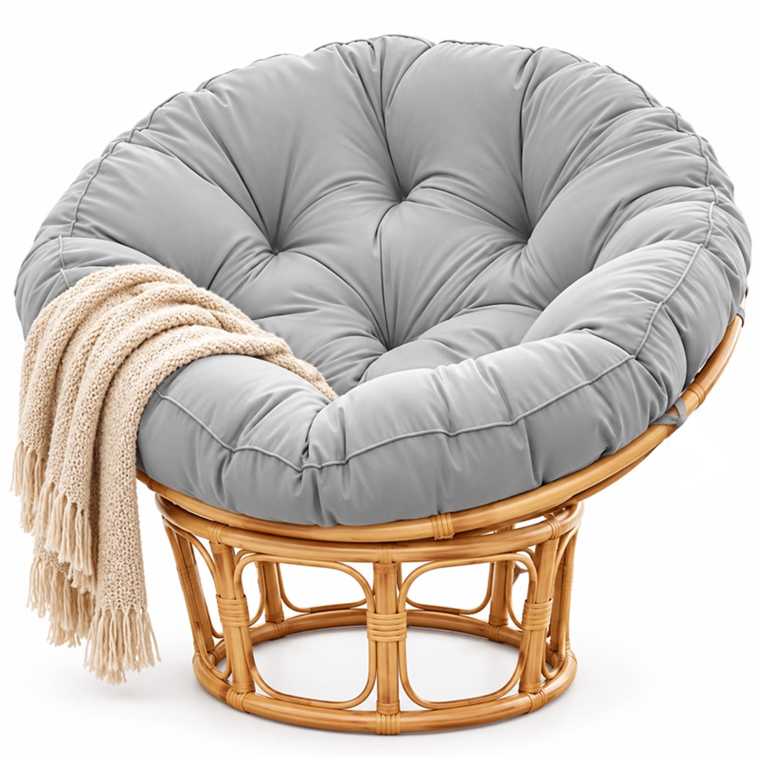 VHV Hangstoelkussen - Waterdicht - Rond kussen - Ø 50 cm - Extra dik & comfortabel - Zitkussen voor ei-stoel - Binnen en buiten - Donkergrijs