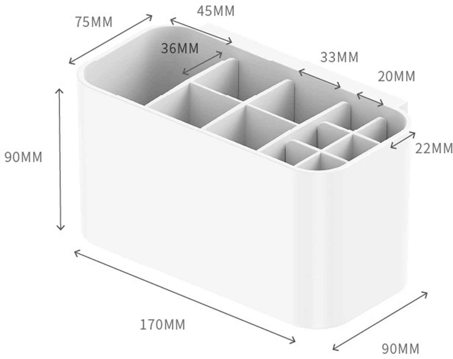 Elektrische tandenborstelhouder 17 x 9 x 9 cm – zelfklevend, ABS, wit
