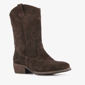 Groot suède meisjes cowboylaarzen donkerbruin - Maat 34