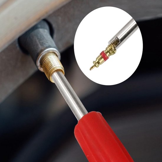 Ventielverwijderaar, 2 stuks roestvrijstalen ventielsleutel, autoventiel, bandenventiel, ventielverwijderaar, geschikt voor auto/motorfiets/fiets bandenreparatiegereedschap (rood) — afbeelding 5