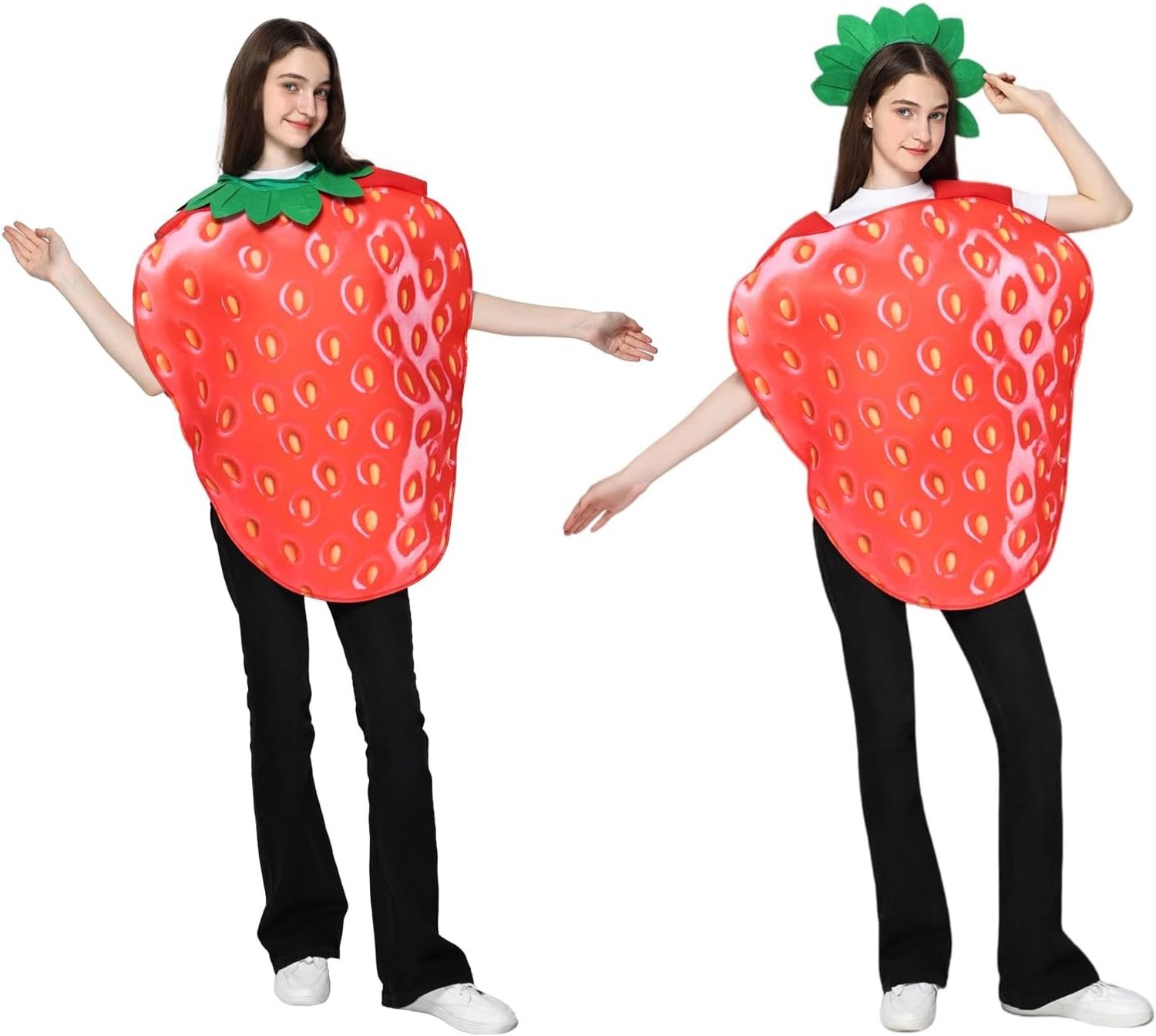 Griezelige Oranje Tomaat Aardbei en Paarse Druiven Kostuum voor Volwassenen - Unisex Carnaval Outfit in Één Maat
