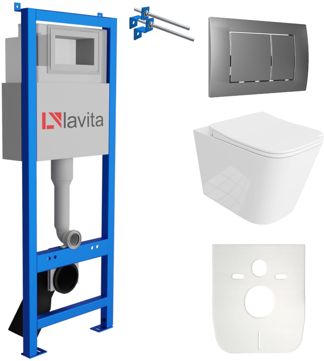 LAVITA complete toiletset SOGO LAV 101 LAV 200.1.3 randloos satijn