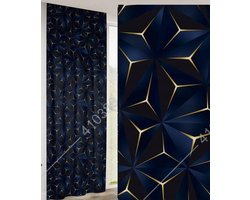 Decoratieve Gordijn Sterrenmarineblauw 250x140cm - Op Maat Gemaakt