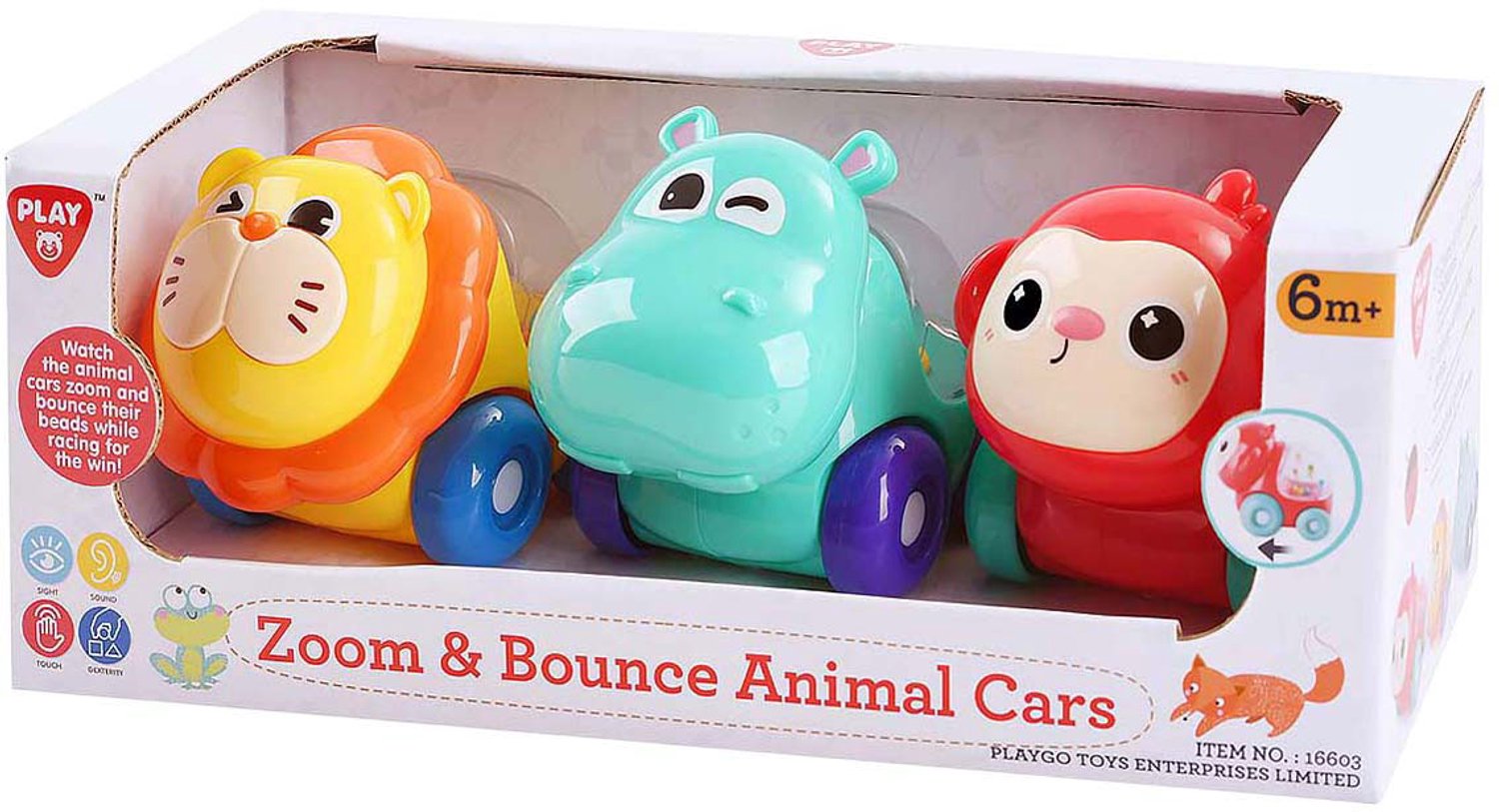 Playgo Zoom & Bounce Dierenauto's - 3st.