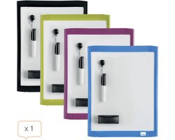 Nobo Mini Magnetisch Whiteboard - Inclusief Marker, Magneten, Wisser en Montage Pads - 21,6 x 28 cm - Geassorteerde kleur