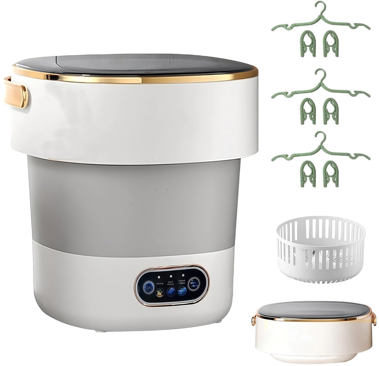 SnelShoppen - Mini Wasmachine 15L 2.5kg - Opvouwbare Camping Wasmachine - Draagbare Wasmachine - Kleine Wasmachine voor Kleding - Perfect voor Thuis,