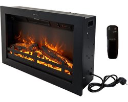 Xaralyn Elektrische haard - Flandria - 1500 Watt verwarming - met afstandsbediening - inbouwhaard - sfeerhaard