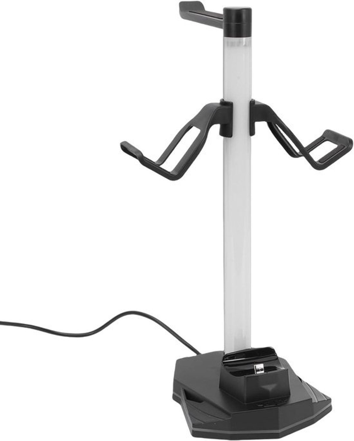 Controllerstandaard Headsethouder - Gaming Accessoire - Gaming Setup Organiseren - Geïntegreerde RGB-verlichting - 2 USB 2 USB C - Zwart